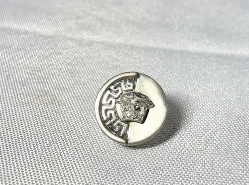 Auth beautiful Gianni Versace Brooch Medusa & Greca silver Vintage Gift