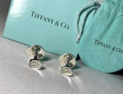 Auth [Beautiful] Tiffany T & CO 1837 engraving cufflinks Sterling silver925 Gift