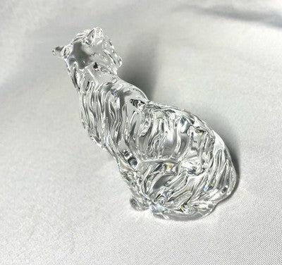 Auth [Beautiful] Baccarat crystal object Tiger Design figurine Ornament Gift