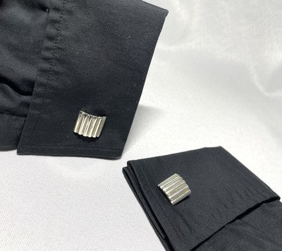 Auth [Rare] TIFFANY 18K AU750 & SV925 silver Vintage cufflinks Business &Box