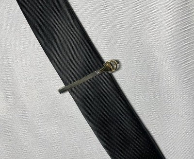 Auth [Rare] Old GUCCI Horse Bit Vintage Tie Clip Gold & Silver bar +Box Business