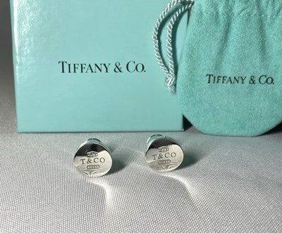 Auth [Beautiful] Tiffany T & CO 1837 engraving cufflinks Sterling silver925 Gift