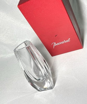 Auth [Beautiful] Baccarat Bouton d'Or Flower Base Crystal Vase +Box Gift