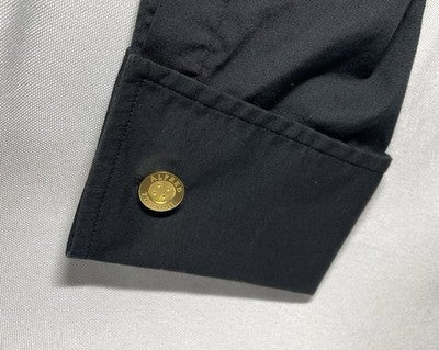 Auth [Beautiful] ALFRED DUNHILL Logo Gold metallic Oval Cufflinks +Box Gift