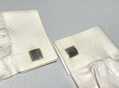 Auth [Rare] TIFFANY 18K AU750 & SV925 silver Vintage cufflinks Business &Box