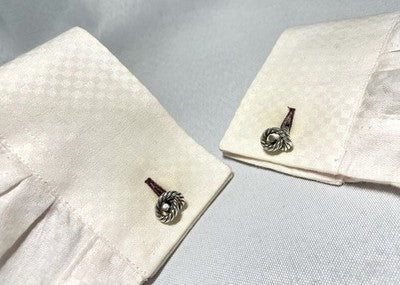 Auth [Beautiful] Hermès Rope Knot cufflinks vintage sterling silver SV925 box