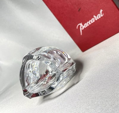 Auth [Beautiful] Baccarat Bouton d'Or Flower Base Crystal Vase +Box Gift