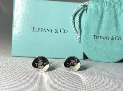Auth [Beautiful] Tiffany T & CO 1837 engraving cufflinks Sterling silver925 Gift