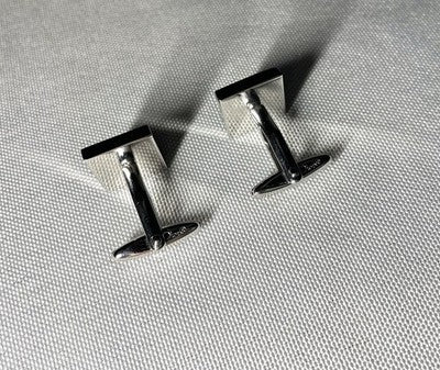 Auth [Beautiful] Dior Homme CD Logo Silver & Gold square Cufflinks Business Gift