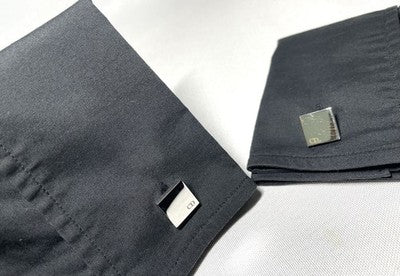 Auth [Beautiful] Dior Homme CD Logo Silver & Gold square Cufflinks Business Gift