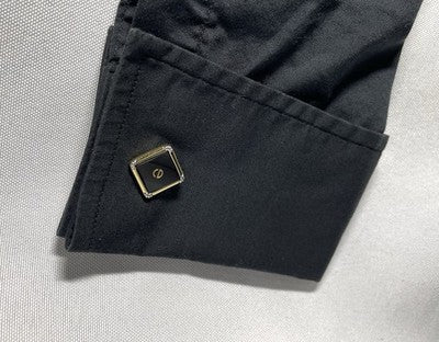 Auth [Rare] Dior CD Logo & Black stone & gray vintage Cufflinks Gold +Box Gift