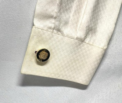 Auth [Beautiful] Dior CD & mesh Design & Oval vintage Cufflinks Gold +Box Gift