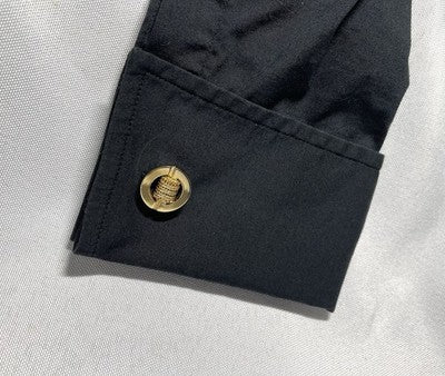 Auth [Beautiful] Dior CD & mesh Design & Oval vintage Cufflinks Gold +Box Gift
