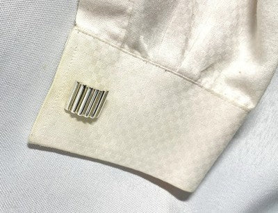 Auth [Rare] TIFFANY 18K AU750 & SV925 silver Vintage cufflinks Business &Box