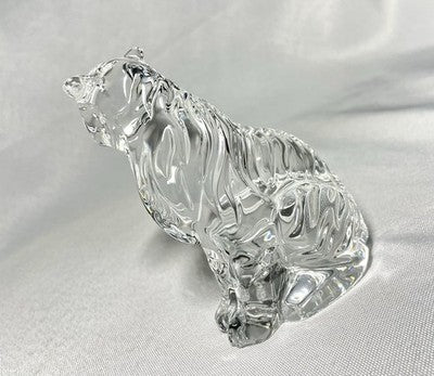 Auth [Beautiful] Baccarat crystal object Tiger Design figurine Ornament Gift