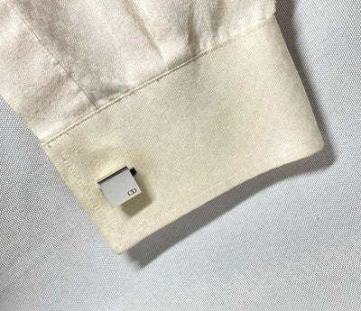 Auth [Beautiful] Dior Homme CD Logo Silver & Gold square Cufflinks Business Gift