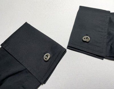 Auth [Beautiful] Hermès Rope Knot cufflinks vintage sterling silver SV925 box