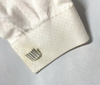 Auth [Rare] TIFFANY 18K AU750 & SV925 silver Vintage cufflinks Business &Box