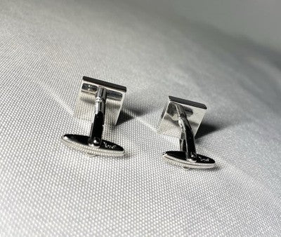 Auth [Beautiful] Dior Homme CD Logo Silver & Gold square Cufflinks Business Gift