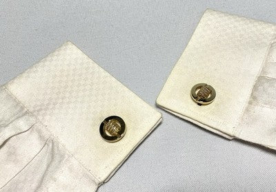 Auth [Beautiful] Dior CD & mesh Design & Oval vintage Cufflinks Gold +Box Gift