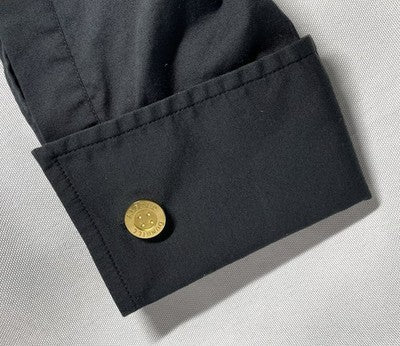 Auth [Beautiful] ALFRED DUNHILL Logo Gold metallic Oval Cufflinks +Box Gift