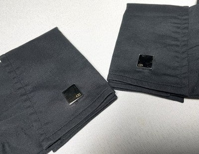 Auth [Beautiful] Dior Homme CD Logo Silver & Gold square Cufflinks Business Gift