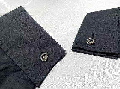 Auth [Beautiful] Hermès Rope Knot cufflinks vintage sterling silver SV925 box