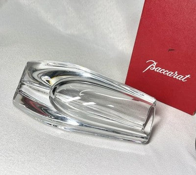 Auth [Beautiful] Baccarat Bouton d'Or Flower Base Crystal Vase +Box Gift