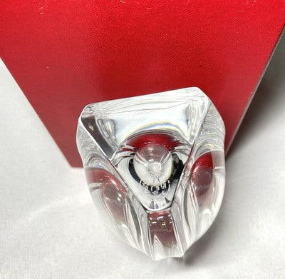 Auth [Beautiful] Baccarat Bouton d'Or Flower Base Crystal Vase +Box Gift