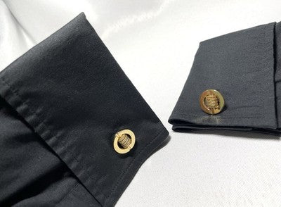 Auth [Beautiful] Dior CD & mesh Design & Oval vintage Cufflinks Gold +Box Gift
