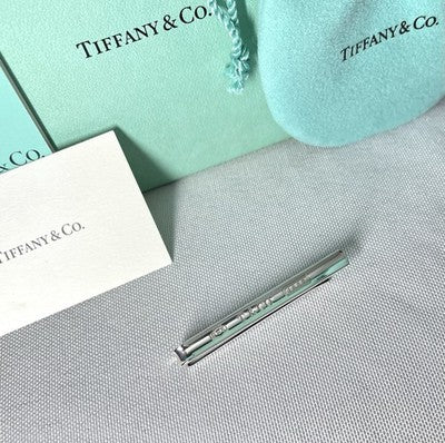 Auth Beautiful Tiffany T & CO 1837 engraving tie clip pin bar silver AG925 Gift