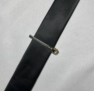 Auth [Rare] Old GUCCI Horse Bit Vintage Tie Clip Gold & Silver bar +Box Business
