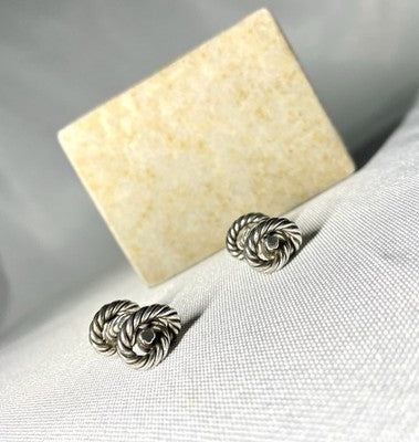 Auth [Beautiful] Hermès Rope Knot cufflinks vintage sterling silver SV925 box