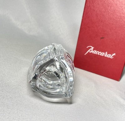 Auth [Beautiful] Baccarat Bouton d'Or Flower Base Crystal Vase +Box Gift