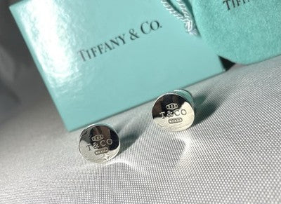 Auth [Beautiful] Tiffany T & CO 1837 engraving cufflinks Sterling silver925 Gift