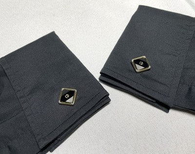 Auth [Rare] Dior CD Logo & Black stone & gray vintage Cufflinks Gold +Box Gift