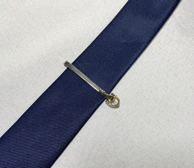 Auth [Rare] Old GUCCI Horse Bit Vintage Tie Clip Gold & Silver bar +Box Business