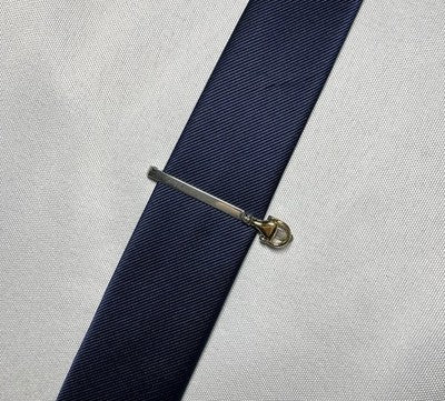 Auth [Rare] Old GUCCI Horse Bit Vintage Tie Clip Gold & Silver bar +Box Business