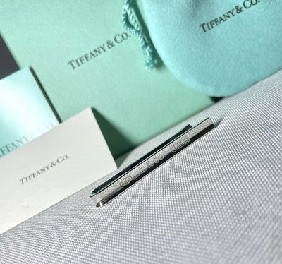 Auth Beautiful Tiffany T & CO 1837 engraving tie clip pin bar silver AG925 Gift