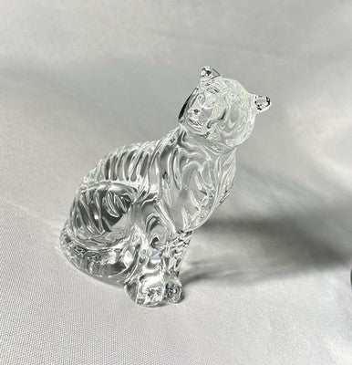 Auth [Beautiful] Baccarat crystal object Tiger Design figurine Ornament Gift
