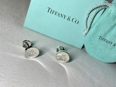 Auth [Beautiful] Tiffany T & CO 1837 engraving cufflinks Sterling silver925 Gift