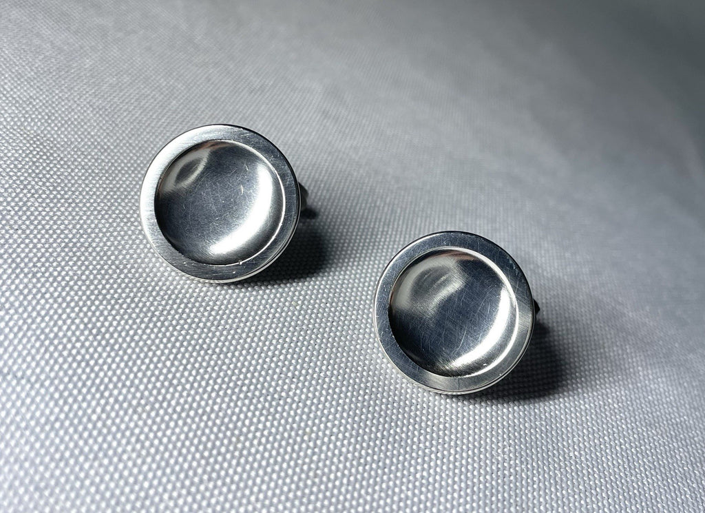 Auth Beautiful Georg Jensen Cufflinks #108 Oval Sterling Silver 925 Vintage Gift