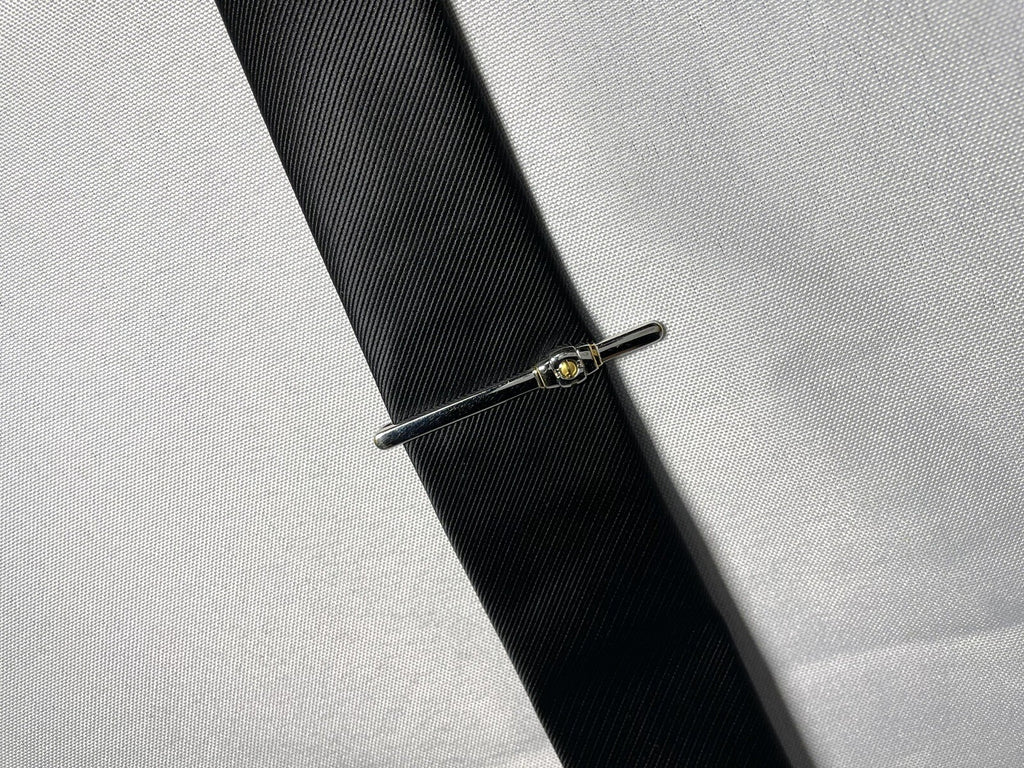 Auth Dunhill tie Clip d logo gold & silver combination vintage Bar pin