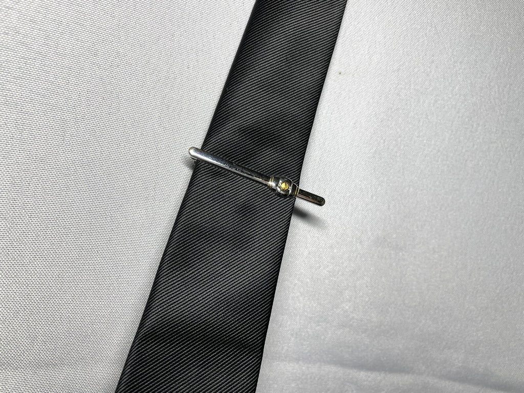 Auth Dunhill tie Clip d logo gold & silver combination vintage Bar pin
