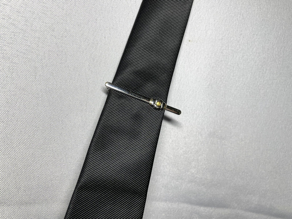 Auth Dunhill tie Clip d logo gold & silver combination vintage Bar pin