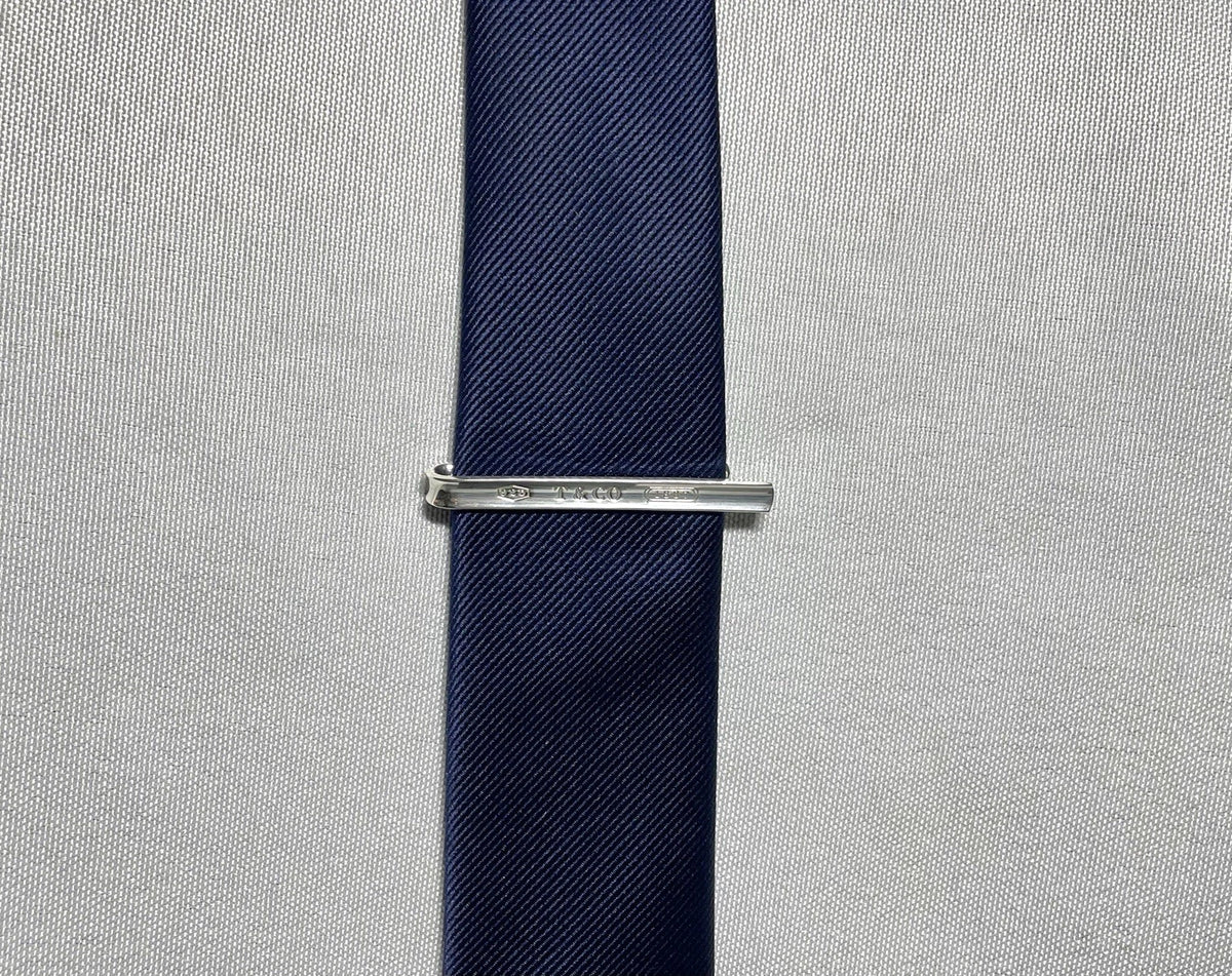 Auth Beautiful Tiffany T & CO 1837 engraving tie clip pin bar silver AG925 Gift