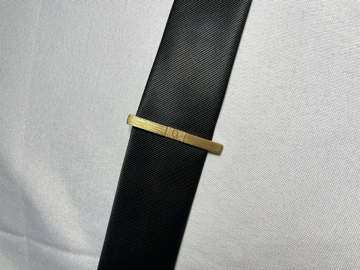 Auth [Rare] Dior tie clip logo tie bar tie pin gold vintage Mens