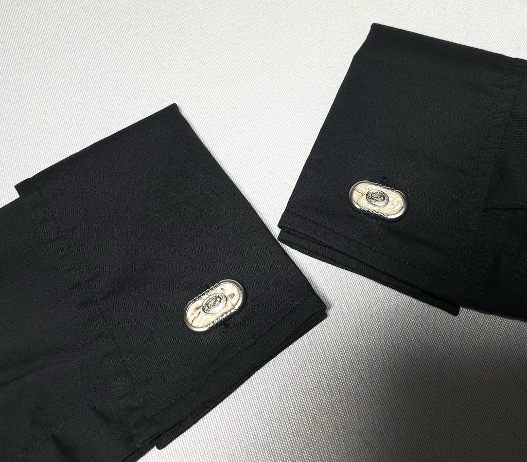 Auth [Beautiful] S.T.Dupont D Logo Marble Stone Cufflinks Business Gift
