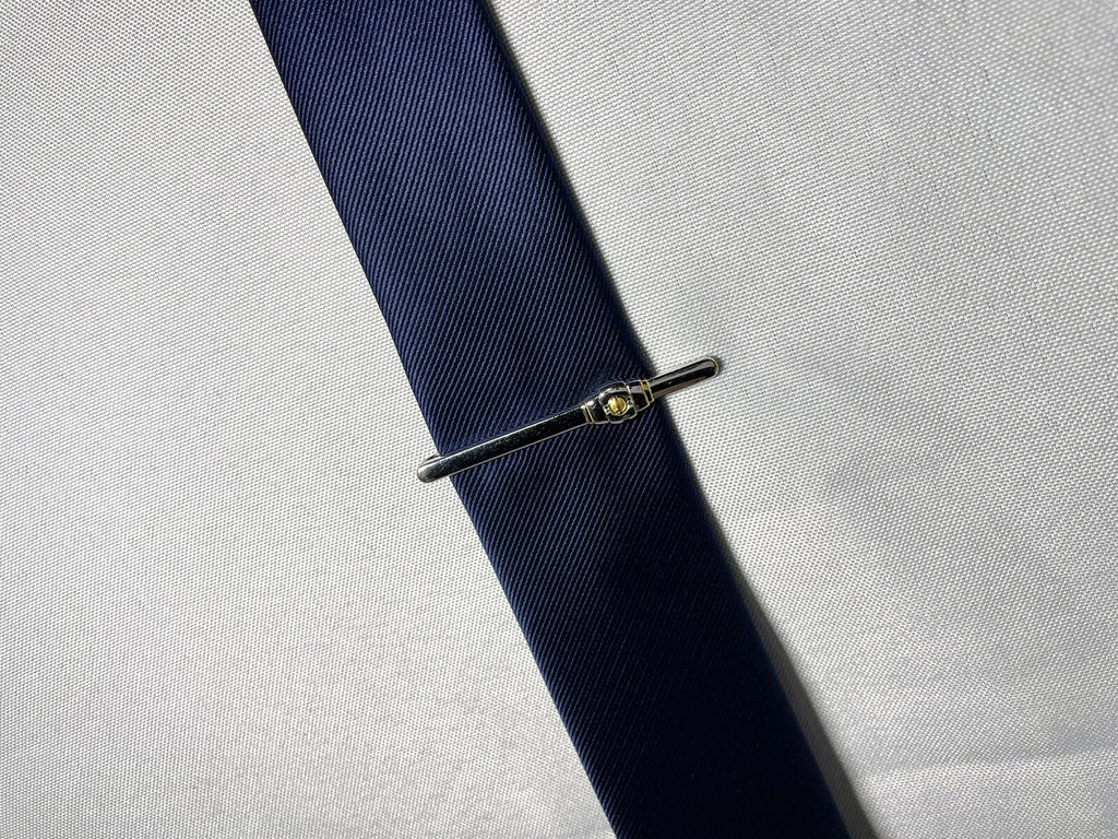 Auth Dunhill tie Clip d logo gold & silver combination vintage Bar pin