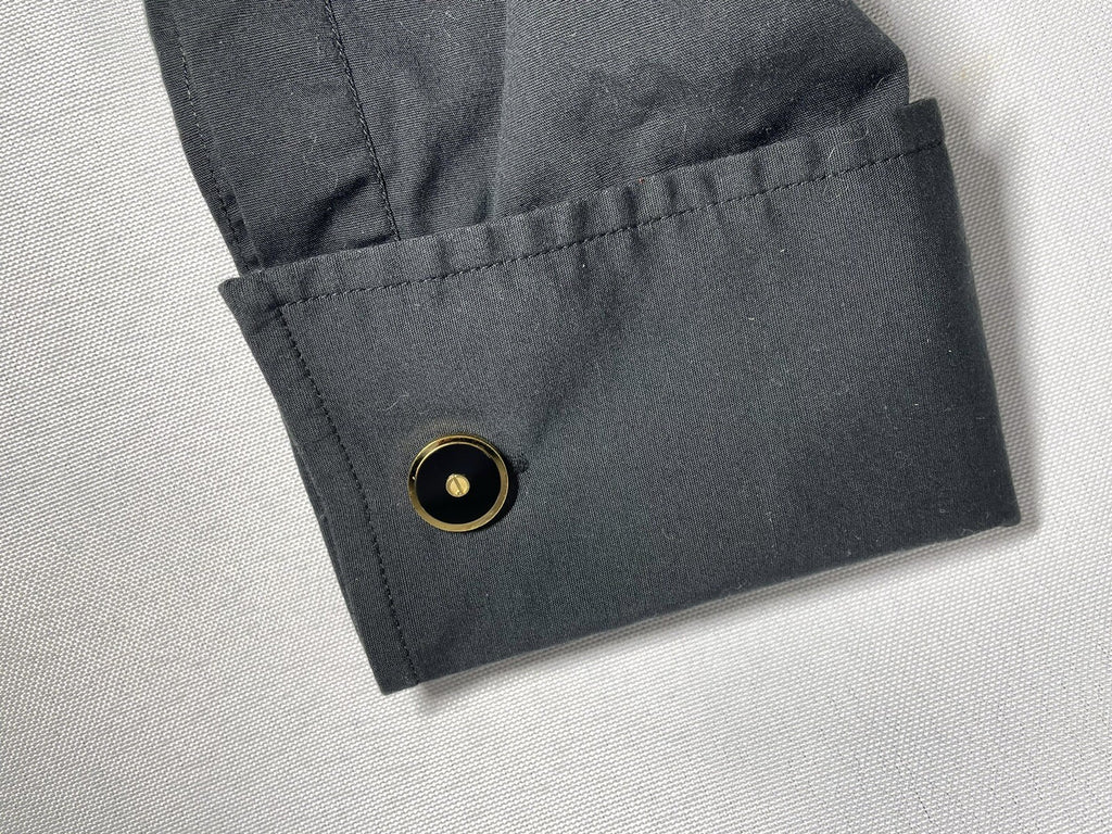 Auth [Rare] Dunhill Cufflinks D Logo Gold & Black Oval Vintage Antique Men's